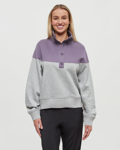 Tentree Women's Milner Mock Neck - Smokey Violet/Harbour Grey Heather