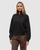 Tentree Women's Milner Mock Neck - Meteorite Black