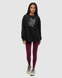 Tentree Women's Autumn Flora Crew - Meteorite Black / Pale Oak