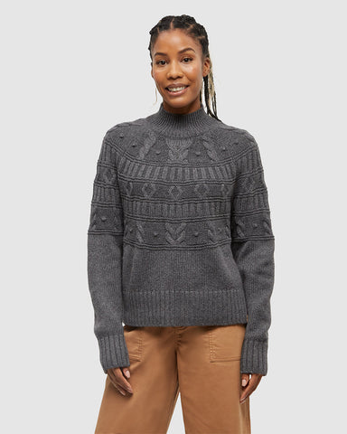 Tentree Women's Colson Sweater -Dark Grey Heather