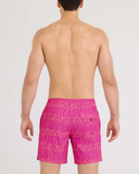 Saxx Mens Oh Buoy 2N1  Volley 7" Swim Short -  Flamingo Ink - Fuchsia