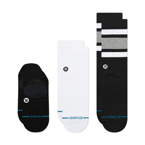 Stance Icon Series Socks 3 Pack - Black White