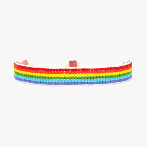 Pura Vida Woven Rainbow Seed Bead Bracelet ~ Rainbow