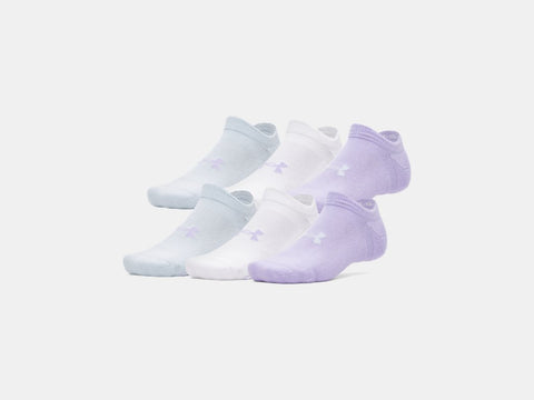Under Armour Unisex UA Essential Cushion 6-Pack Socks - White/Blue Calm - 538