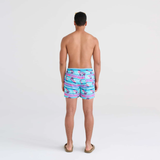 Saxx Mens Oh Buoy Stretch Volley 5" Swim Short - Jets Stripe - Pool