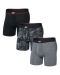 Saxx Vibe Xtra (3 Pack) Underwear - Wood Camo/Grey Heather/Black
