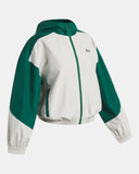 Under Armour Girls' UA Icon Woven Jacket - Summit White / Campus Ivy / Black - 110