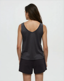 Tentree Womens Kinney TreeBlend Double V-Neck Tank - Meteorite Black