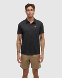 Tentree Mens Hawthron TreeBlend Shortsleeve Button Shirt - Meteorite Black Heather