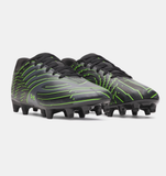 Under Armour Youth UA Shadow Select 4 FG Jr. Soccer Cleats - Black / Titan Gray / Hyper Green - 001