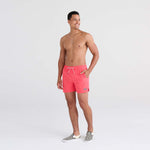 Saxx Mens Oh Buoy Stretch Volley 5" Swim Short - Hibiscus