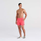 Saxx Mens Oh Buoy Stretch Volley 5" Swim Short - Hibiscus