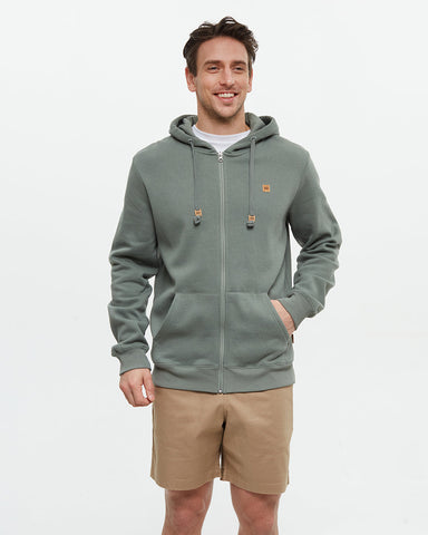 Tentree Mens Reynard Treefleece Zip Hoodie - Agave Green