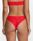 RVCA Women's Daisies Cheeky Bikini Bottoms - Red