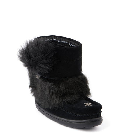 Manitobah Kid's Waterproof Faux Fur Snowy Owlet Mukluk - Black