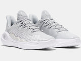 Under Armour Unisex Curry 11 Team Basketball Shoes - Halo Gray/White - 101