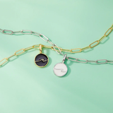 Pura Vida Harper Gold Charm ~ Enamel Wave