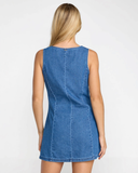 RVCA Womens Lainey Mini Dress - Crystal Blue Denim