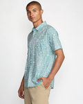 RVCA Mens Jacobs Archive Print SS Shirt - Blue Haze