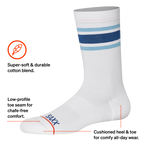 Saxx Mens Whole Package Crew Socks - Athletic Stripe/White