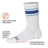 Saxx Mens Whole Package Crew Socks - Athletic Stripe/White