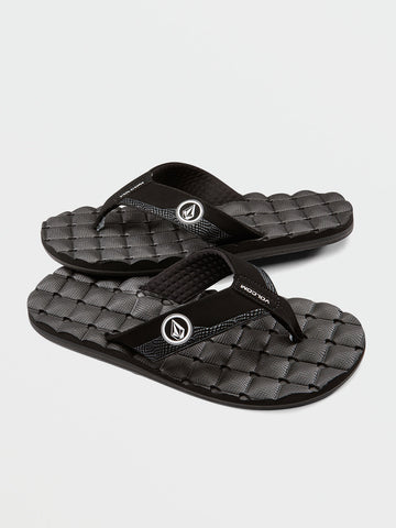 Volcom Boys Recliner Sandals - Black White