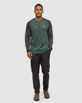 Tentree Mens Baker TreeBlend Classic Longsleeve - Forest Pine Heather/Meteorite Black Heather