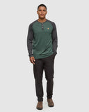 Tentree Mens Baker TreeBlend Classic Longsleeve - Forest Pine Heather/Meteorite Black Heather
