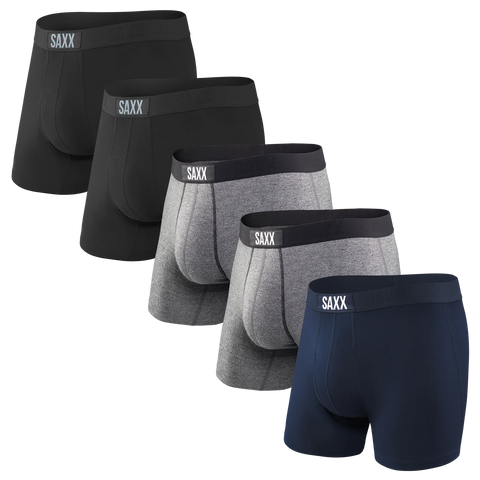 Saxx Vibe 5-Pack Underwear - Black/Grey Heather/Navy