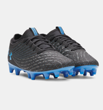 Under Armour Kids UA Magnetico Select 5 FG Jr. Soccer Cleats - Black / Castlerock / Blue Atlantis - 001