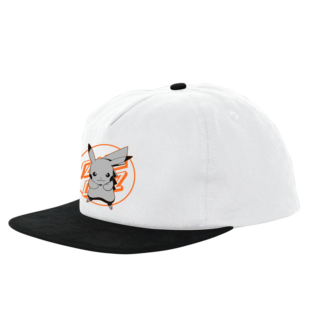 Pokémon & Santa Cruz Pikachu Snapback Hat -White/Black – Rumors