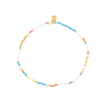 Pura Vida Mixed Seed Bead Gold Stretch Anklet ~ Solana