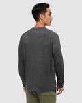 Tentree Mens Baker TreeBlend Classic Longsleeve - Meteorite Black Heather/White