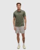 Tentree Mens Mullan Organic Cotton Front Zip Short - Sand Stone