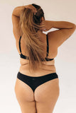 Huha Women's Seamless Low-Mid Rise Thong Mineral Undies - Black