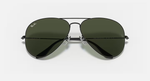 Ray-Ban Aviator Large Metal Sunglasses - Black W/ G-15 Green