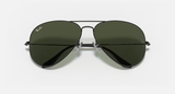 Ray-Ban Aviator Large Metal Sunglasses - Black W/ G-15 Green