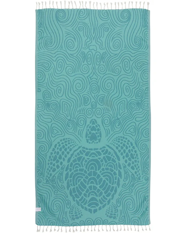 Sand Cloud Towel - Mint Swirl Turtle
