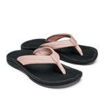 OluKai Womens 'Ohana Sandals - Petal Pink / Black