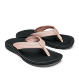OluKai Womens 'Ohana Sandals - Petal Pink / Black