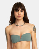 RVCA Womens Greetings V Wire Bandeau Bikini Top