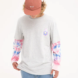 Ripndip Nature Is Healing Double Sleeve T-Shirt - Ash Heather/Pink