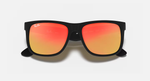 Ray-Ban Justin Sunglasses - Rubber Black W/ Brown Orange Mirror