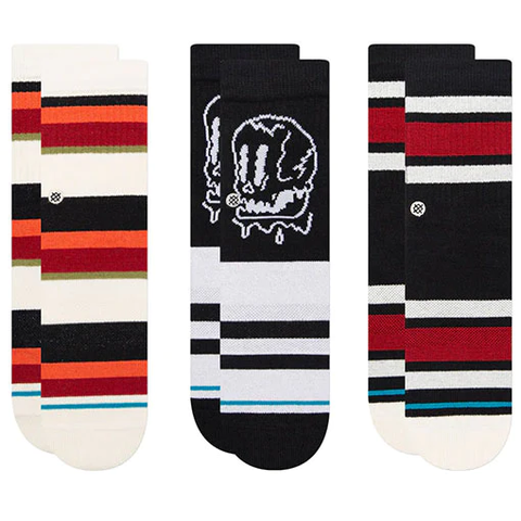 Stance Kids Face Melter Crew Socks 3 Pack - Black