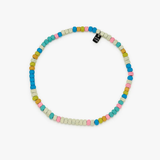 Pura Vida Bahama Bead Stretch Anklet ~ Silver