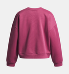 Under Armour Girls' UA Rival Fleece Oversized Crew - Fuchsia Dusk / White - 659