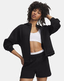 Women's UA Unstoppable Fleece Zip Up Hoodie - Ultimate Black - 008