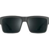 Spy Cyrus Sunglasses - Soft Matte Dark Gray - Happy Gray Green Polar with Black Spectra Mirror