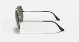 Ray-Ban Aviator Large Metal Sunglasses - Black W/ G-15 Green