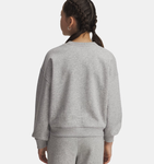 Under Armour Girls' UA Rival Fleece Oversized Crew - Mod Gray Light Heather / White - 011
